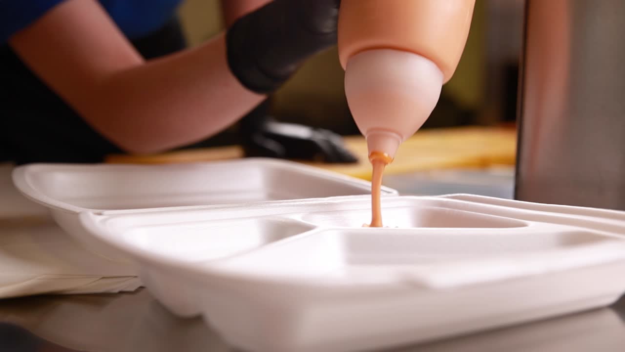 Preparo de alimentos na cozinha de um restaurante