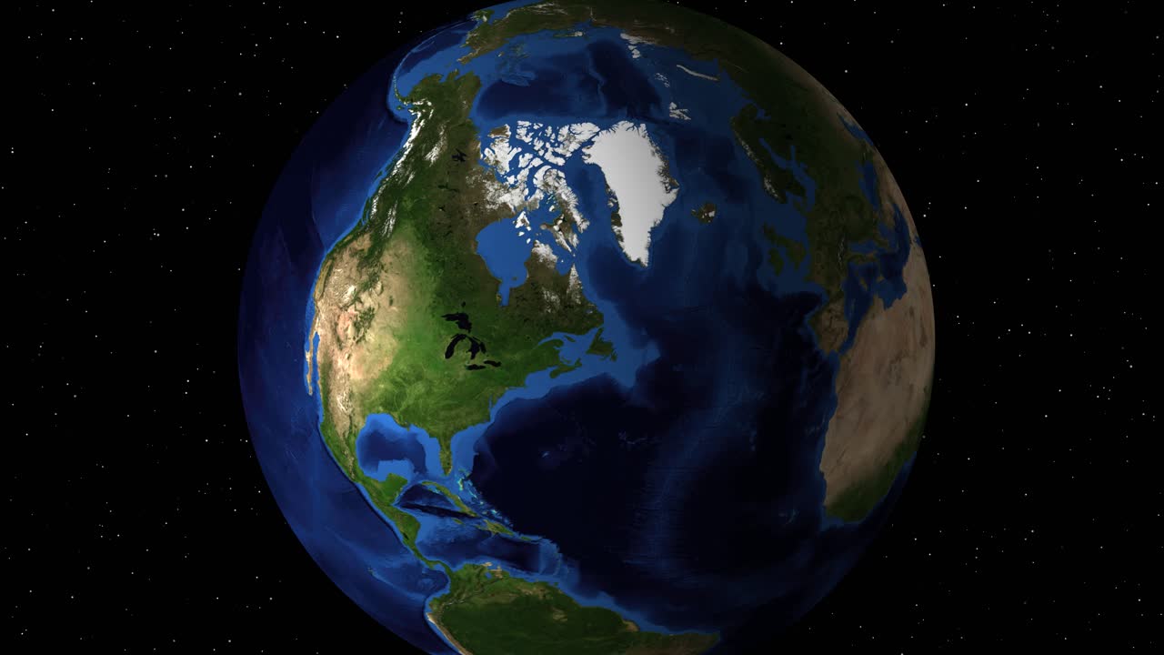 una vista progresiva de canadá desde el espacio.