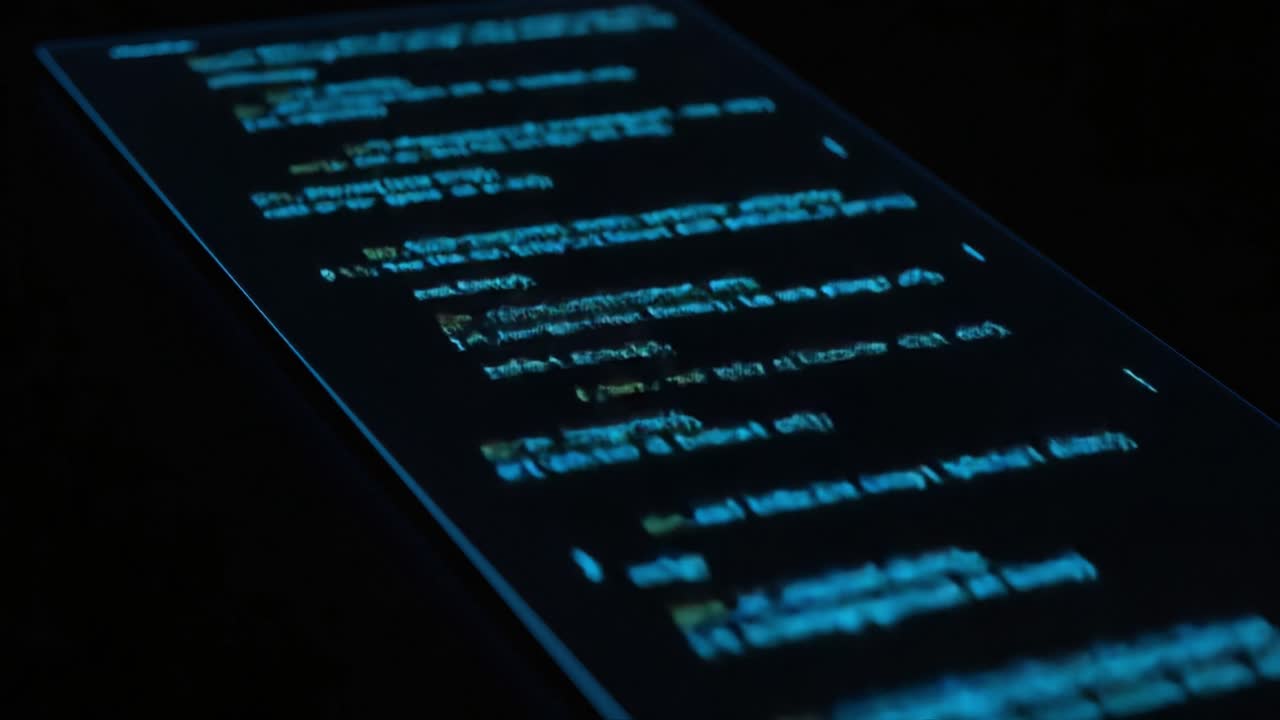 Digital Code Displayed on a Dark Screen
