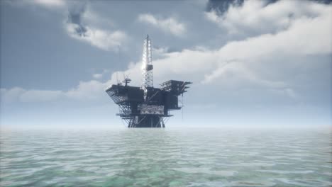 large pacific ocean offshore oil rig drilling platform