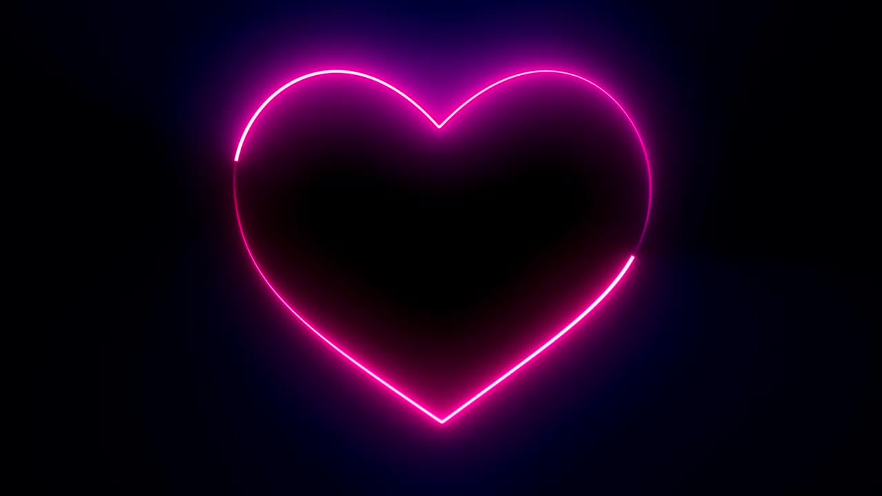 Animazione di forme al neon luminose