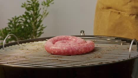 spiral sausage on the grill