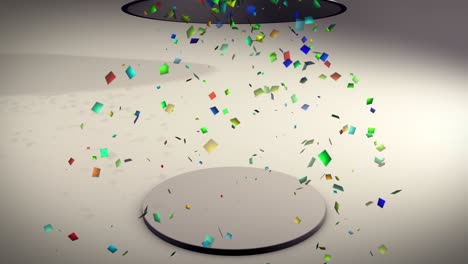 free presentation space with confetti raining - sprinkle your logo, text or pictures with confetti - with luma-matte