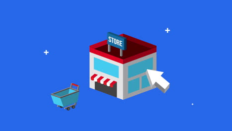 comercialización comercial con construcción de tiendas