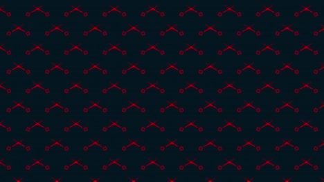 Animation-of-retro-hypnotic-motion-of-multiple-rows-of-red-squares-