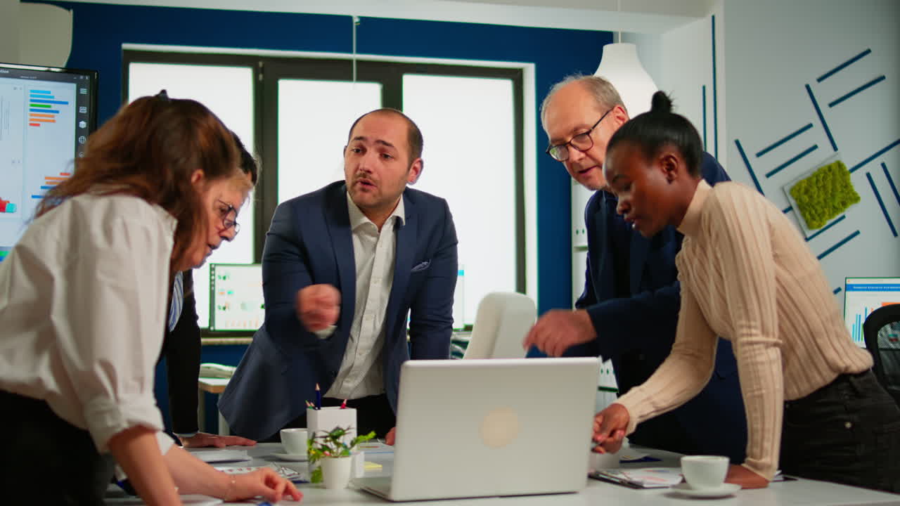 Diverse businesspeople working in teamwork discussing project strategy