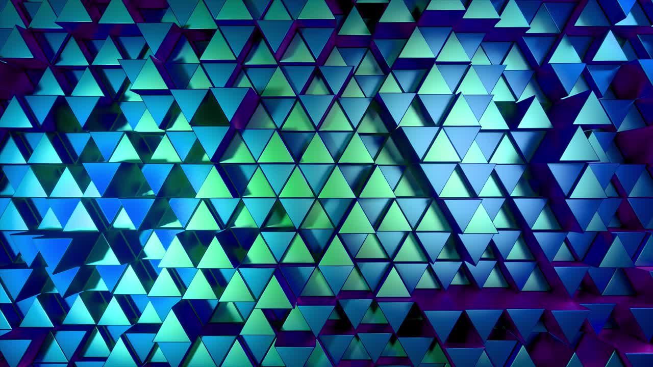 fondo abstracto de triángulos brillantes de metal. iluminación de moda moderna. bucle sin costuras animación en 4k