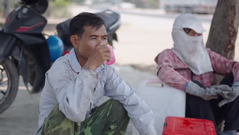 workers taking a break