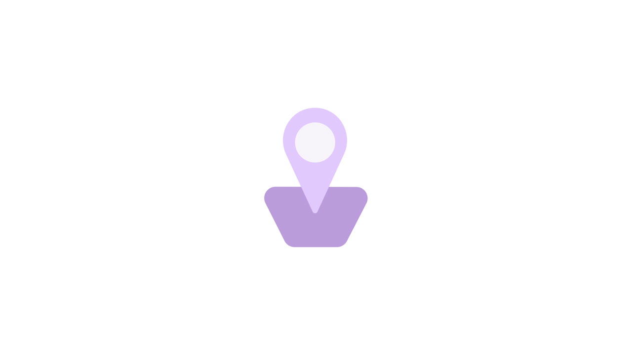 Animated Purple Location Pin Icon Appearing and Disappearing
