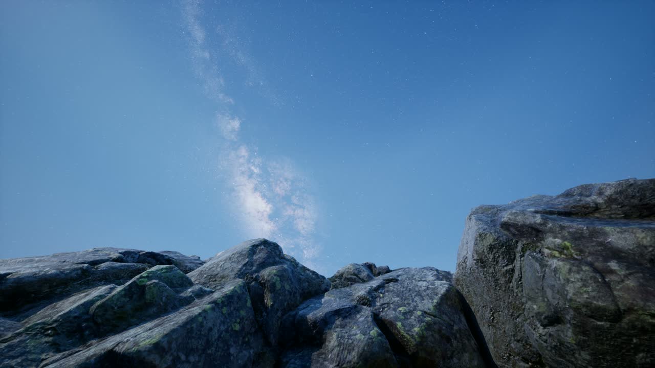 4k astrofotografía rastros de estrellas sobre las paredes del cañón de piedra arenisca.
