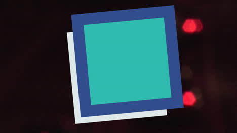 animation of square with copy space over blurred night city traffic