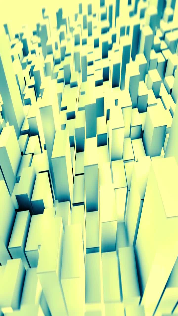 Pulsating Geometric Blocks Creating a Dynamic Digital Landscape