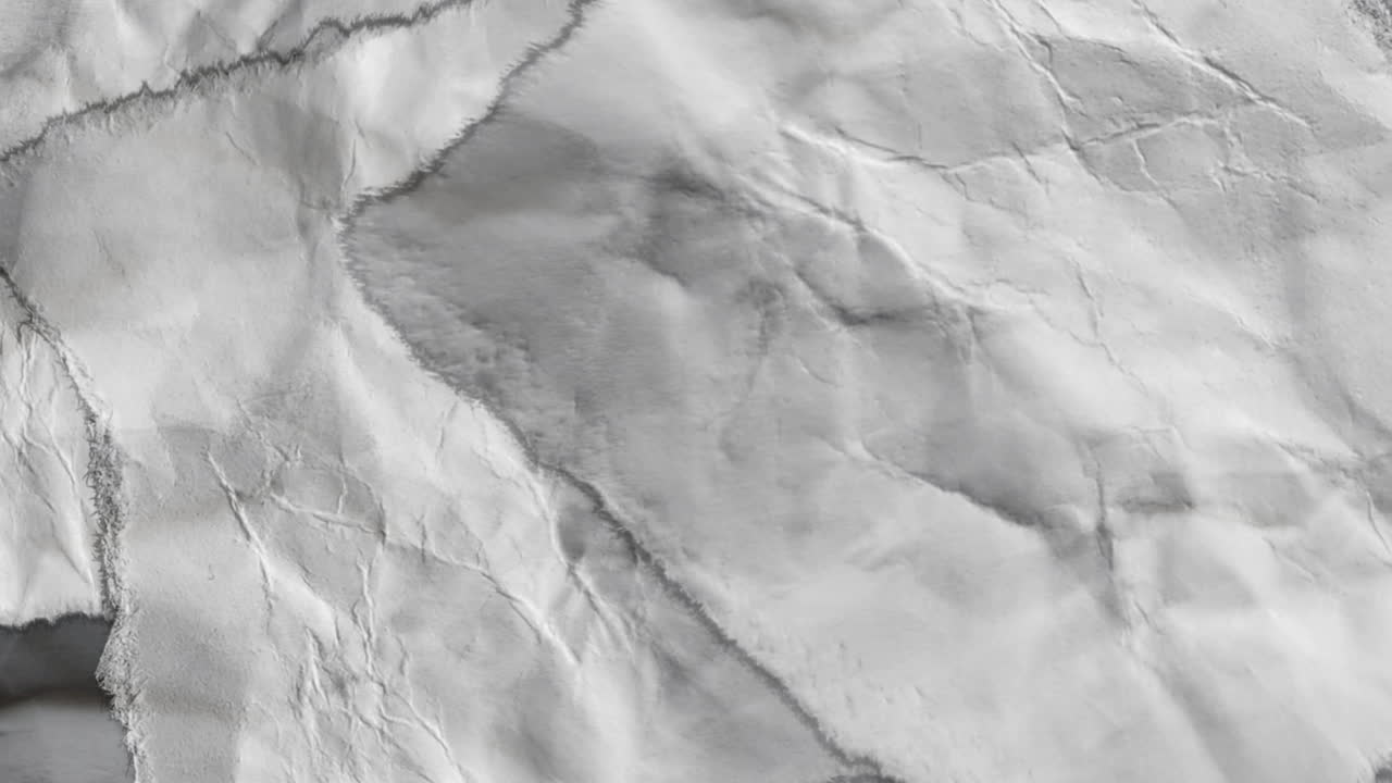 Dynamic Close-Up of Crumpled White Paper Texture