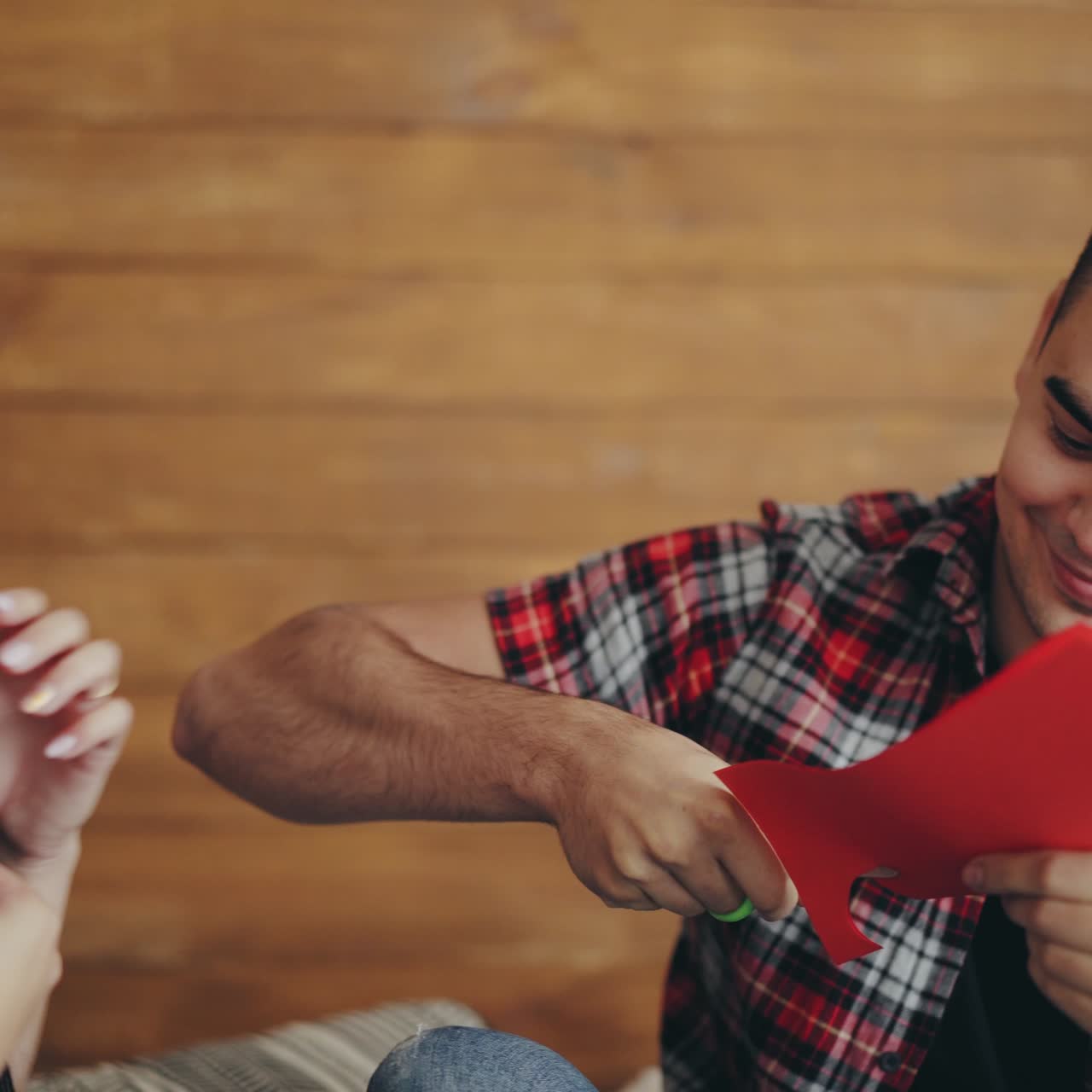 Love story view in atmospheric studio