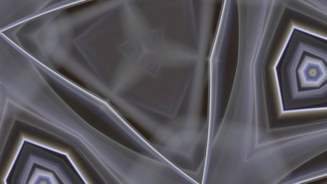 Kaleidoskop abstrakte Sterne und Schneeflockenformen Animation