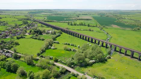 harringworth railway viaduct - welland valley viaduct at daytime in england, united kingdom