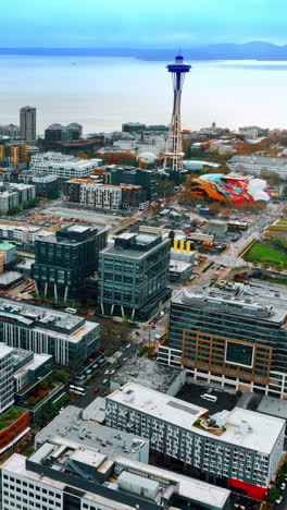 american state city architecture. washington state downtown buildings. vertical video