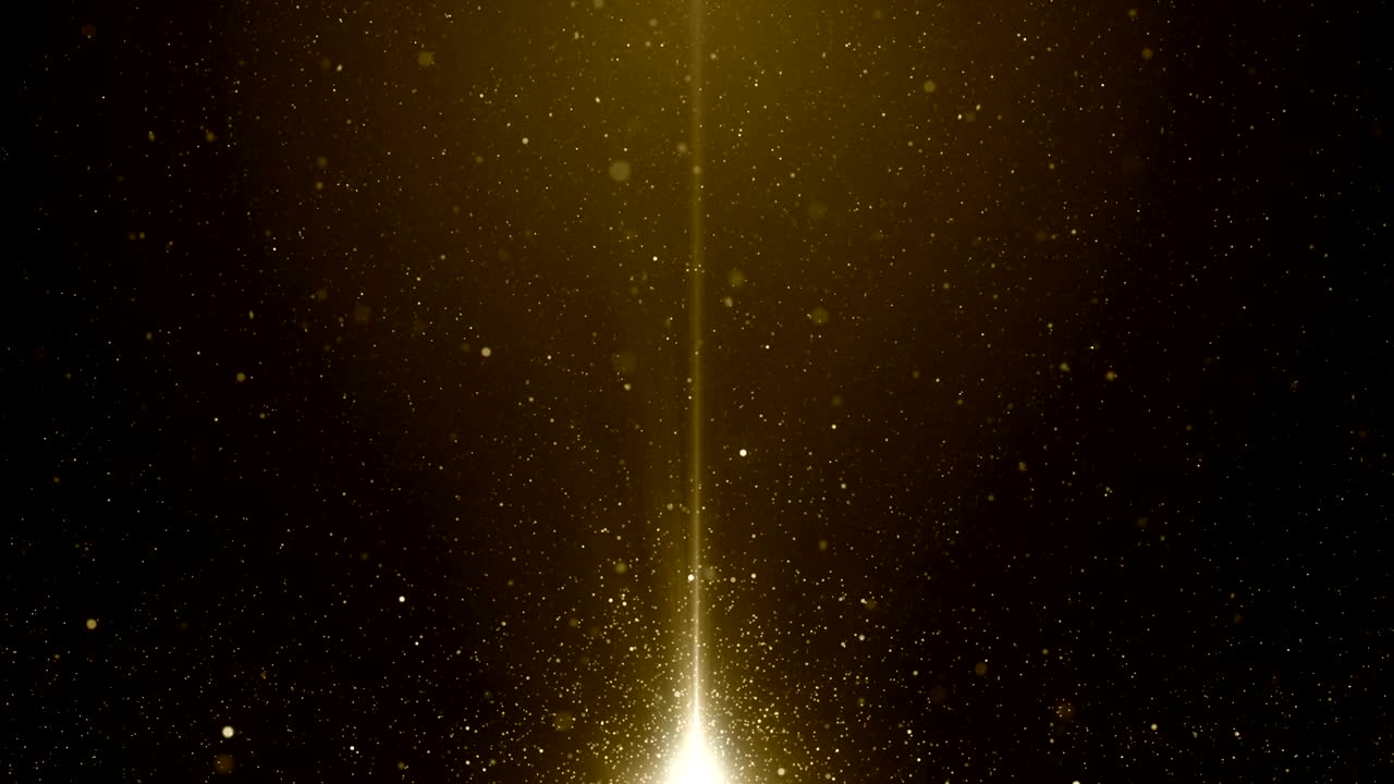 Particelle, glitter dorato, bokeh, polvere scintillante, sfondo astratto in loop