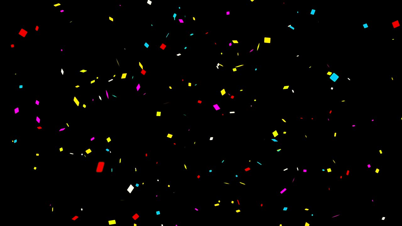 검은색 배경 에 있는 다채로운 콘페티