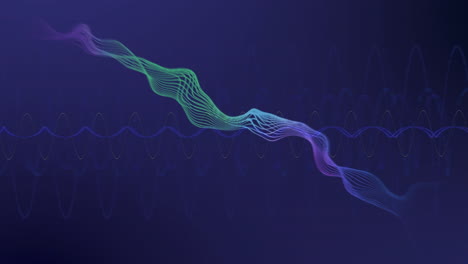 animación de la red de conexiones sobre formas en fondo azul