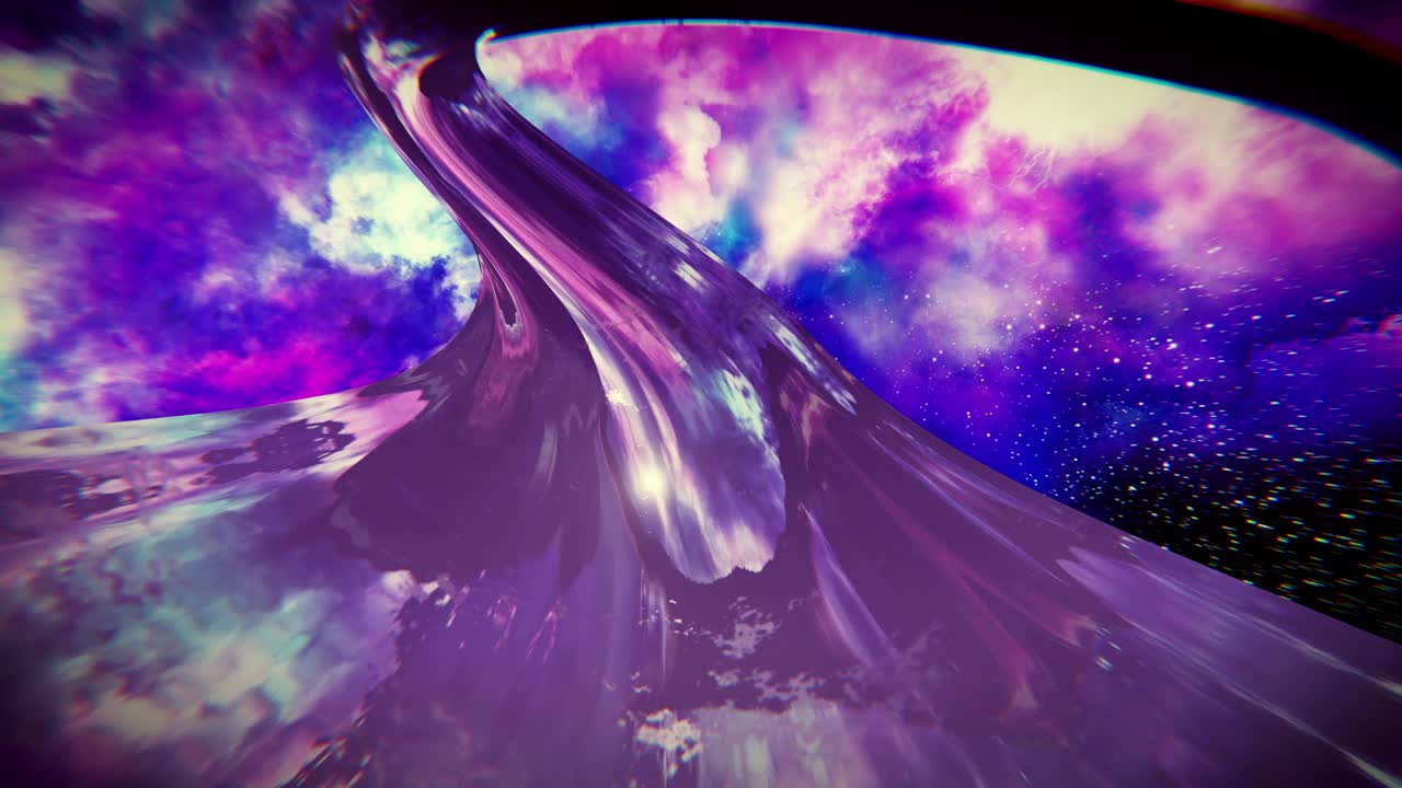 Flying Through a Vibrant Cosmic Tunnel with Glowing Rings