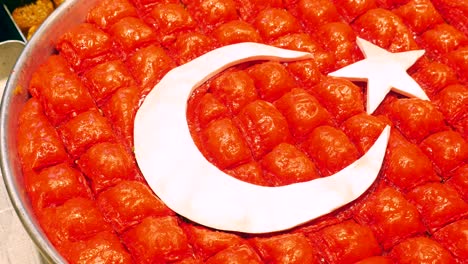 turkish delight display with flag design