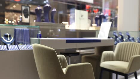 interior of a luxury jewelry store showroom