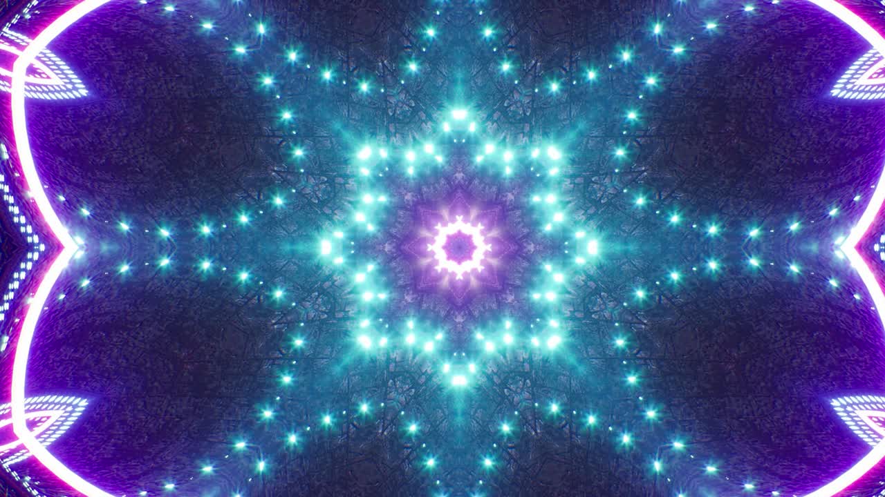 ornamento de luz de neón geométrico parpadeante de bucle vj