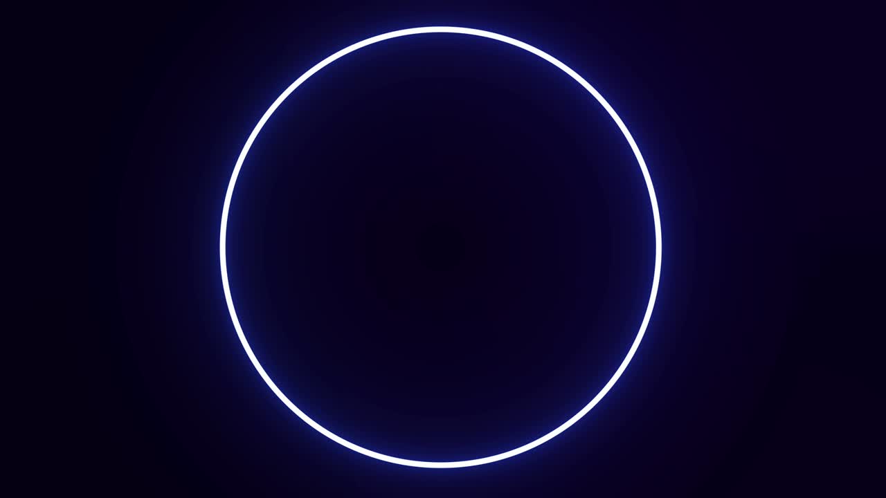 animación en bucle abstracta de un marco redondo de neón brillante