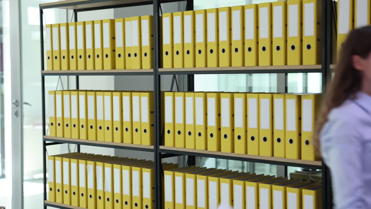Businesswoman with Paperwork in Modern Office