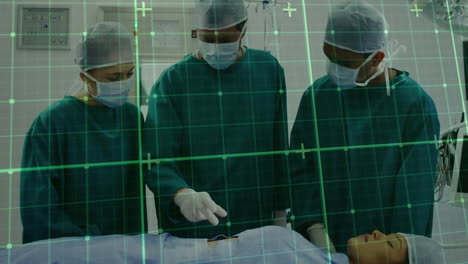 Animation-of-data-processing-over-diverse-surgeons-in-hospital