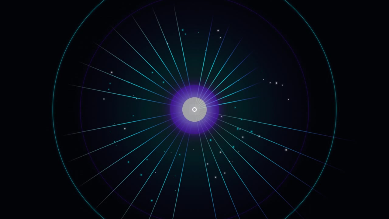 Abstract Glowing Light Pulse Expanding in Dark Space