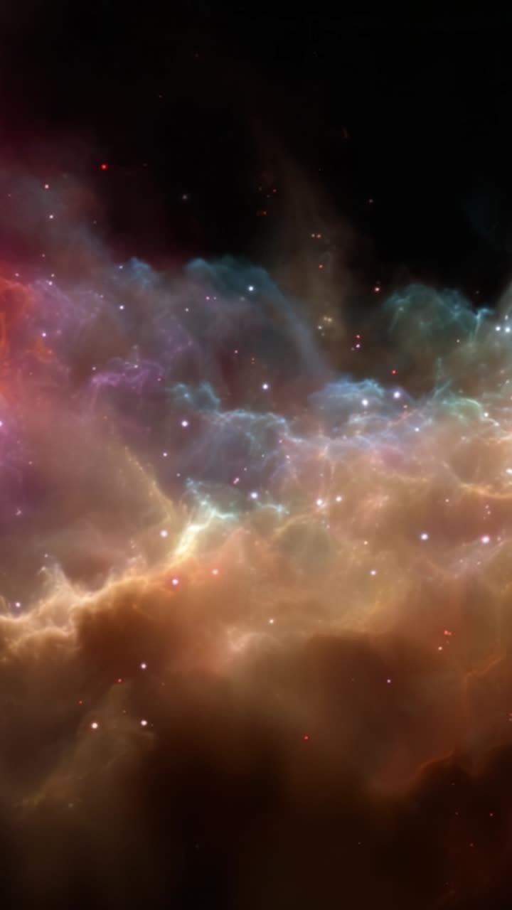 A Stunning Cosmic Canvas: Nebula Clouds with Vibrant Colors and Shimmering Stars Create an Enchanting Scene in the Depths of Space, Inviting Exploration and Wonder