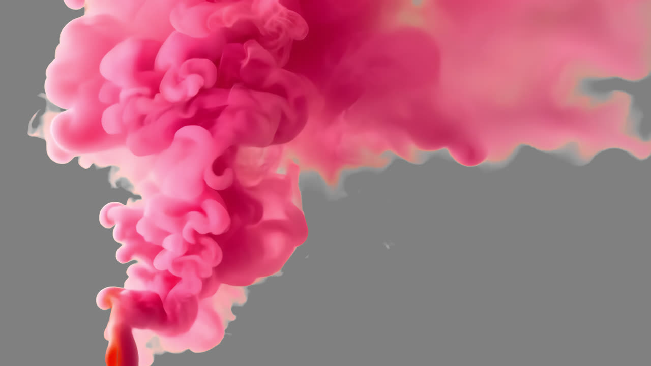 Pink smoke animated overlay, transparent 4K video, alpha channel, ProRes 4444