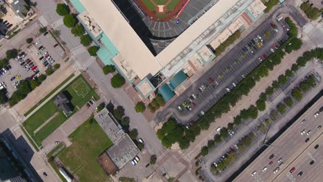 Birds-eye-view-of-downtown-Houston-and-surrounding-area