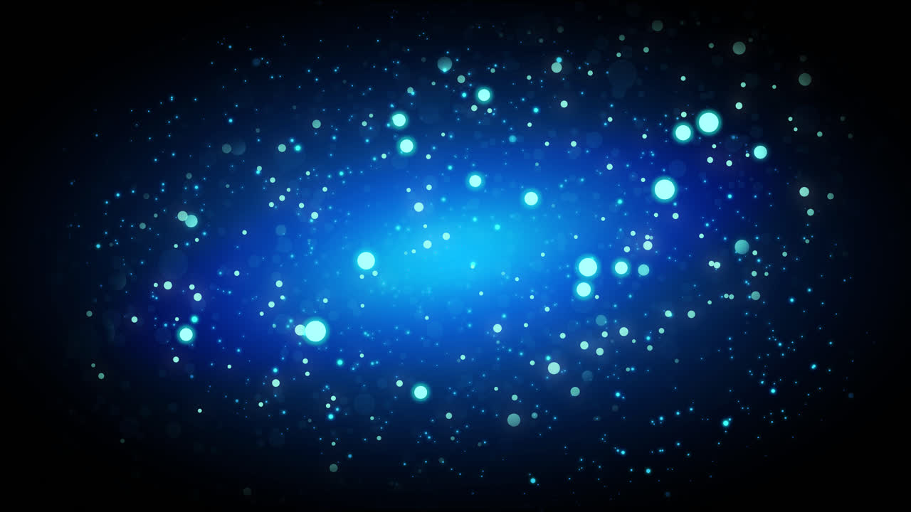 Abstract Blue Bokeh Particles Background
