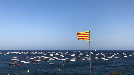 slow motion shot of calella de palafrugell in costa brava, spain