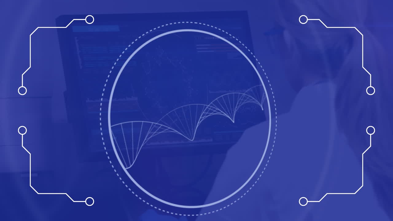 dna 가닥 스핀링을 통해 데이터 처리의 애니메이션