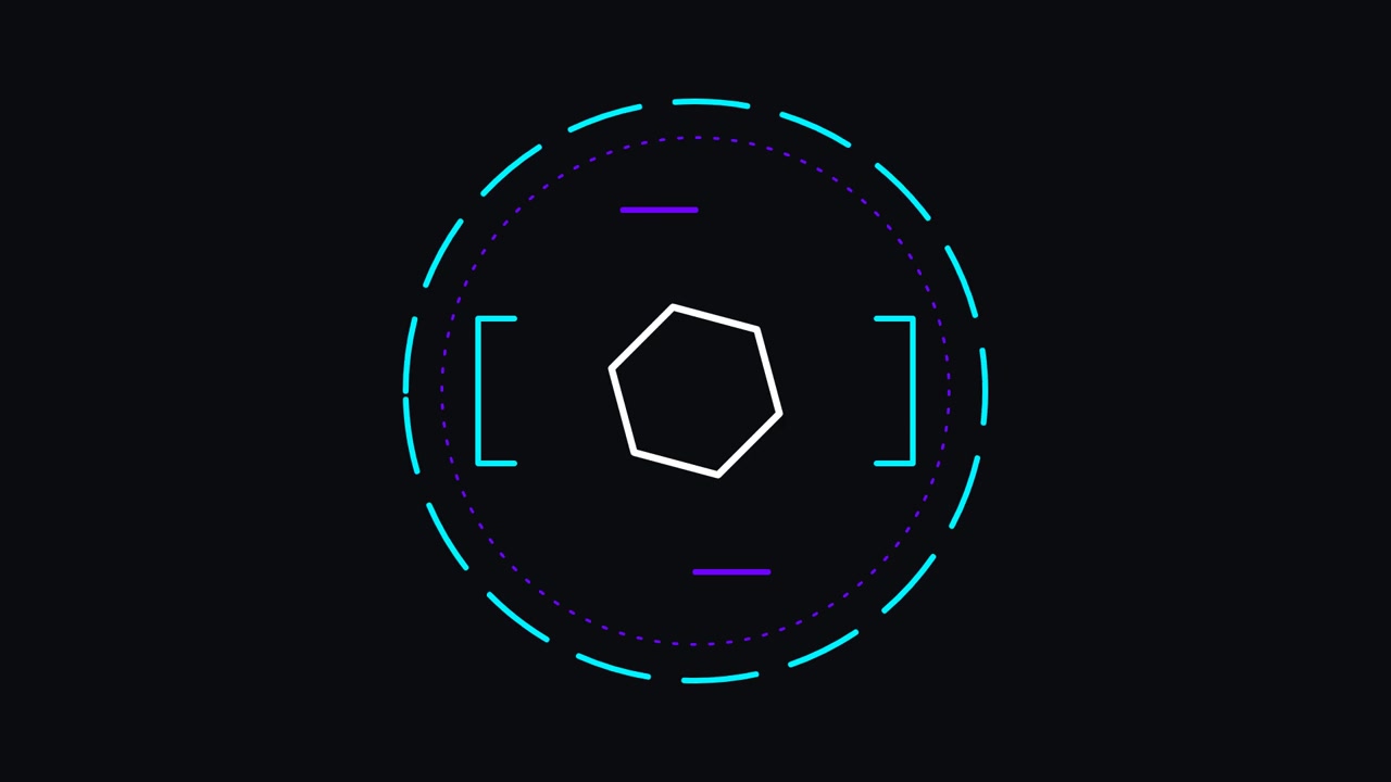 Abstract Digital Hexagon HUD Interface Animation