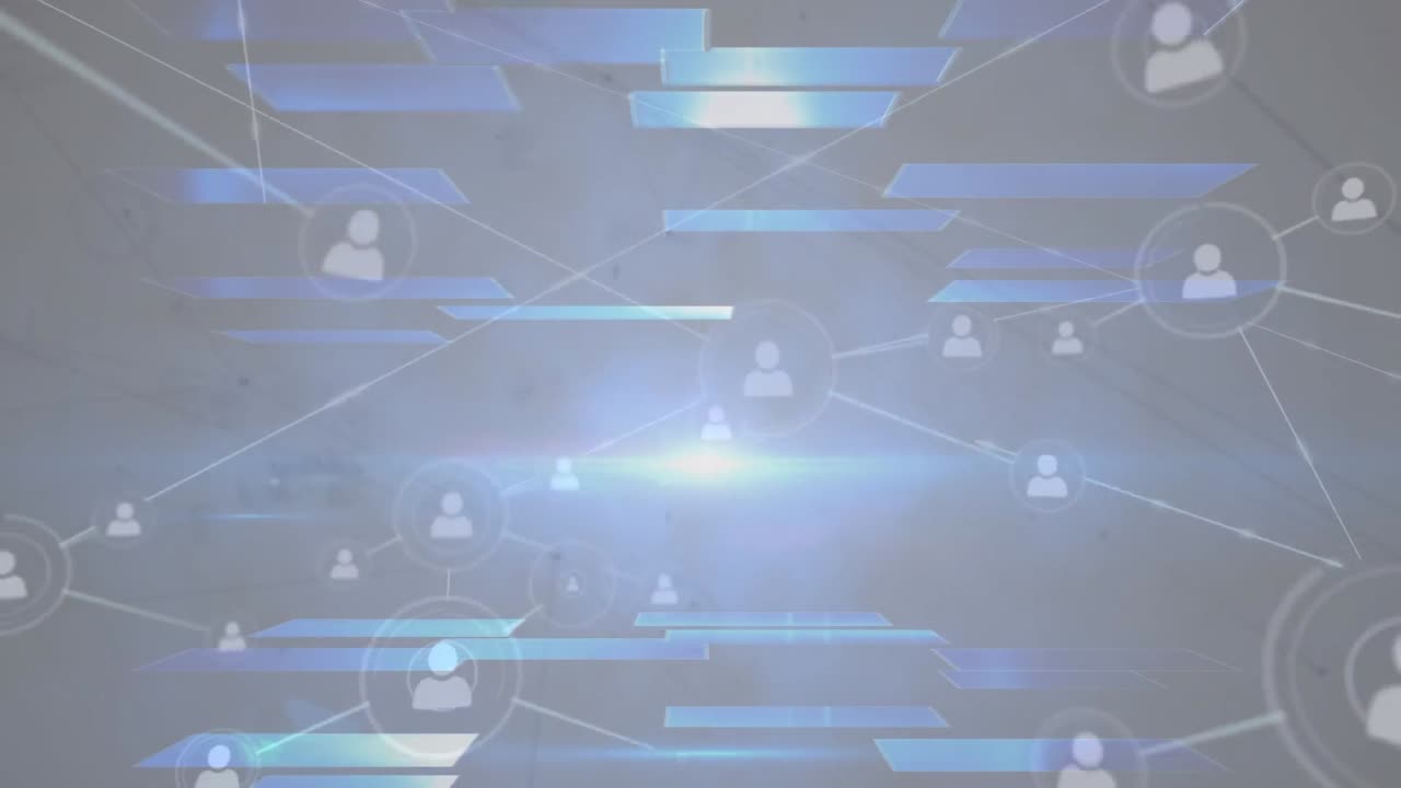 animación de la red de conexiones con iconos