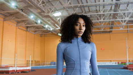 woman in a running track