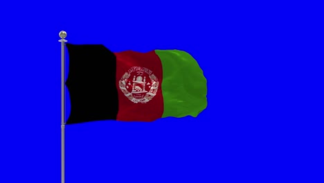 afghanistan 3d illustration of the waving flag on a pole with  chroma key