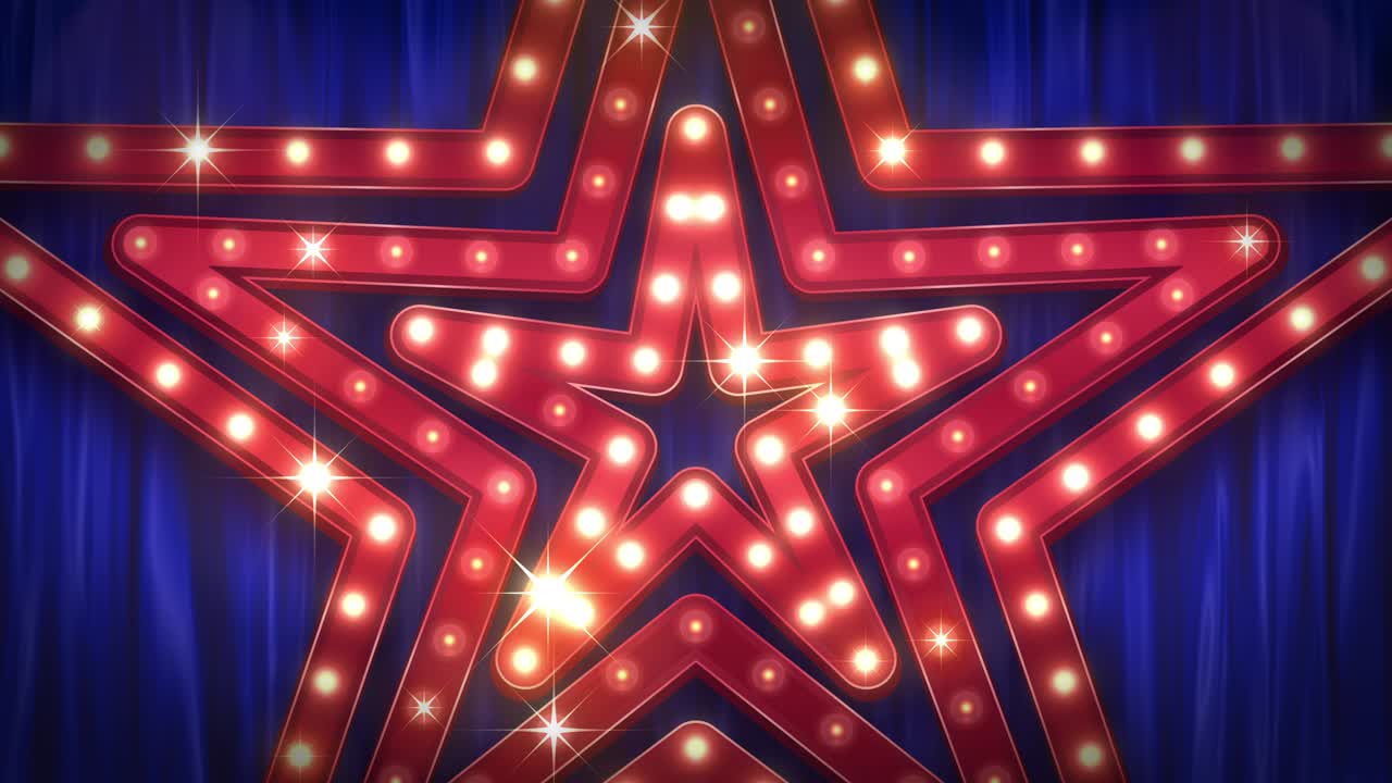 L'enseigne de théâtre. En forme d'étoiles. [boucle]