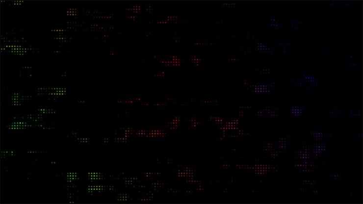 Abstract Digital Background with Flickering Colorful Pixels