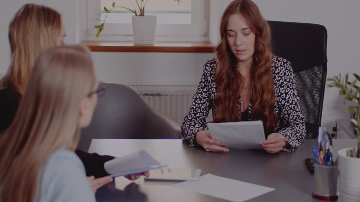 Business meeting with three women