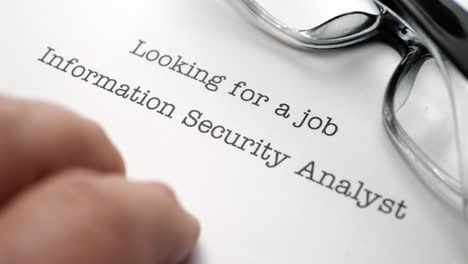 finger tapping on job information security analyst