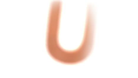 the letter u rising on white background