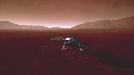 insight marte explorando la superficie del planeta rojo. elementos proporcionados por la nasa.
