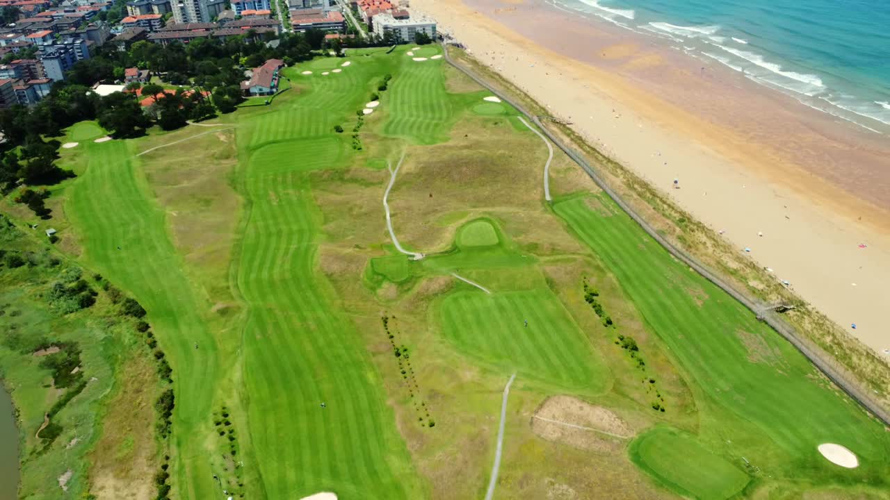 Aerial View of Golf Course and Beach