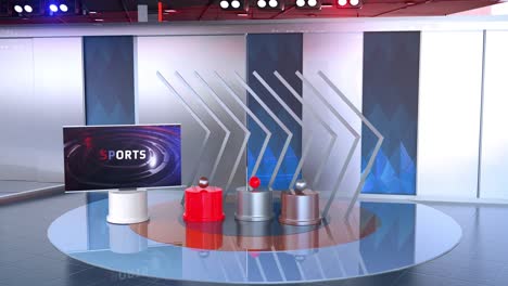 sfondio dello studio di notizie virtuale 3d, loop